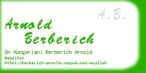 arnold berberich business card